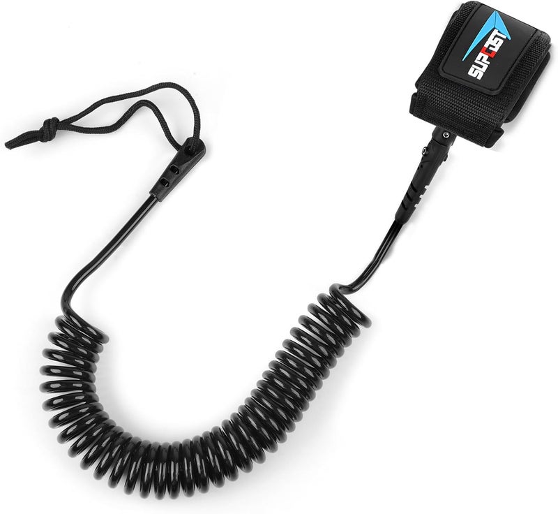 SUPCOST 10 ft Surf Board Leash, 5.5mm/7.0mm Thick Urethane Coiled Paddle Board Leash. Coiled Spring Leg Foot Rope SUP Leash for Shortboard, Longboard, Paddleboard, Kayak - Image 2
